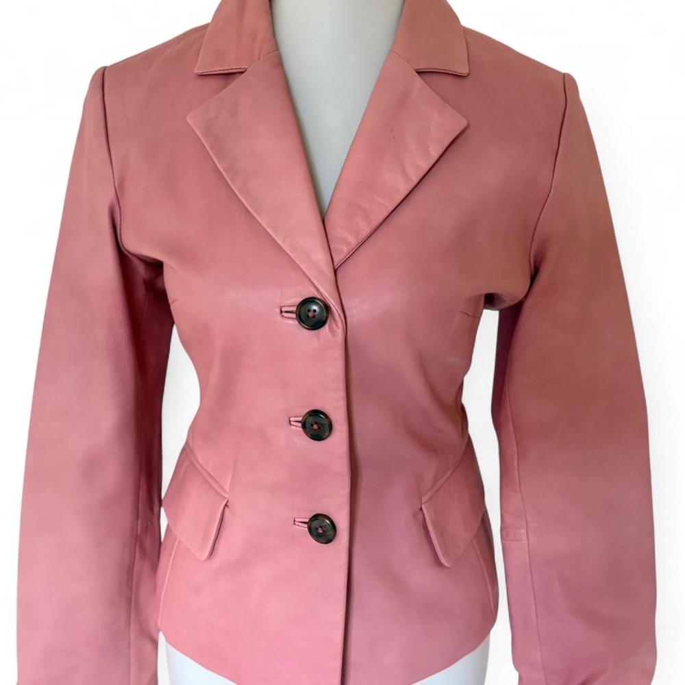 Pink Leather Blazer